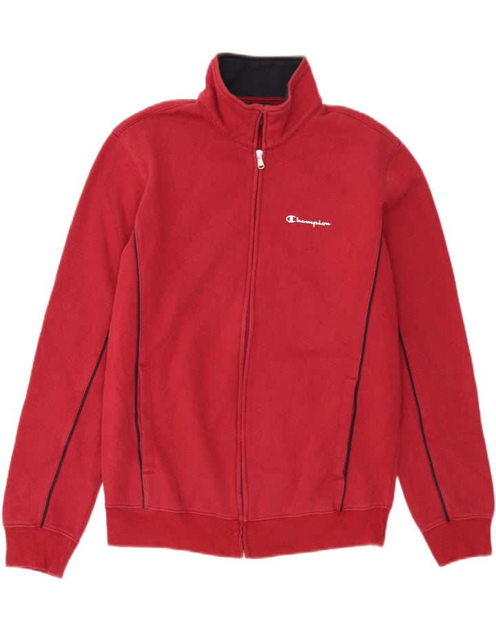 Champion Chaqueta de chándal para hombre con rayas rojas medianas