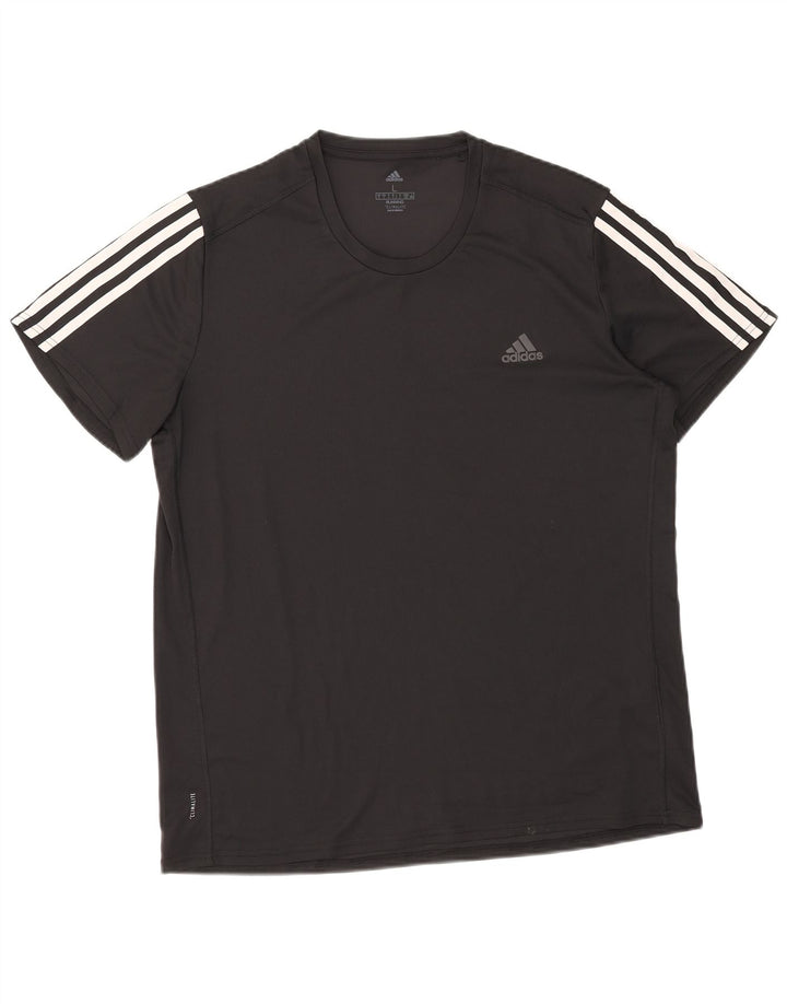 Adidas Mens Climalite Camiseta Top Grande Poliéster Negro