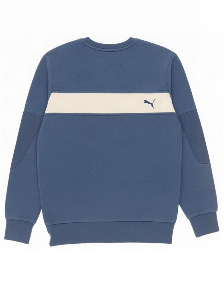 Puma Hombre Sudadera Gráfica Jumper Small Azul Colorblock