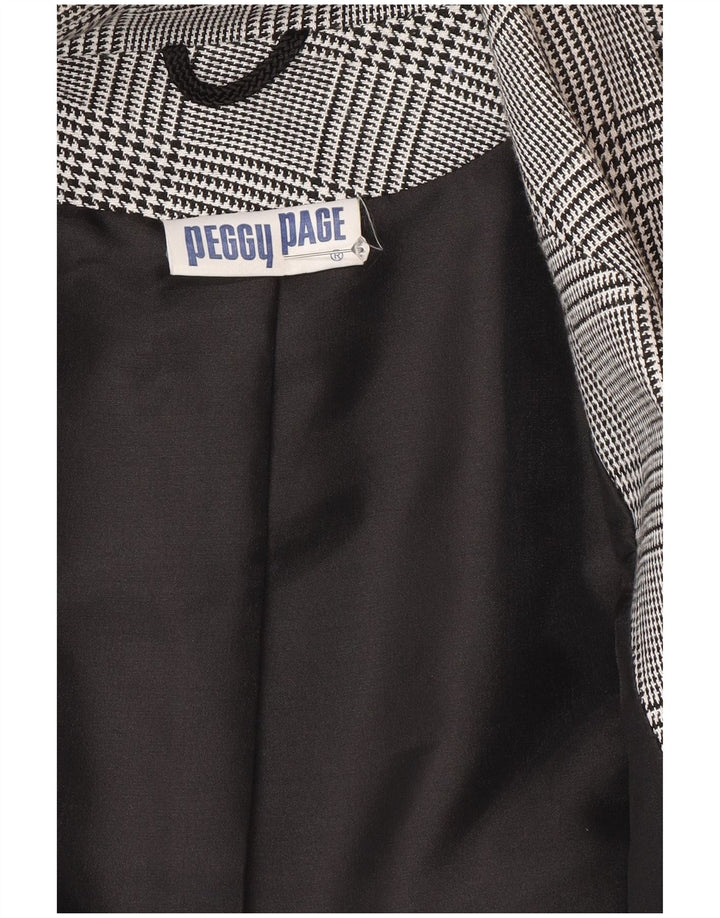 Peggy Page Chaqueta Blazer para Mujer Reino Unido 44 Grande Gris Pata de Gallo