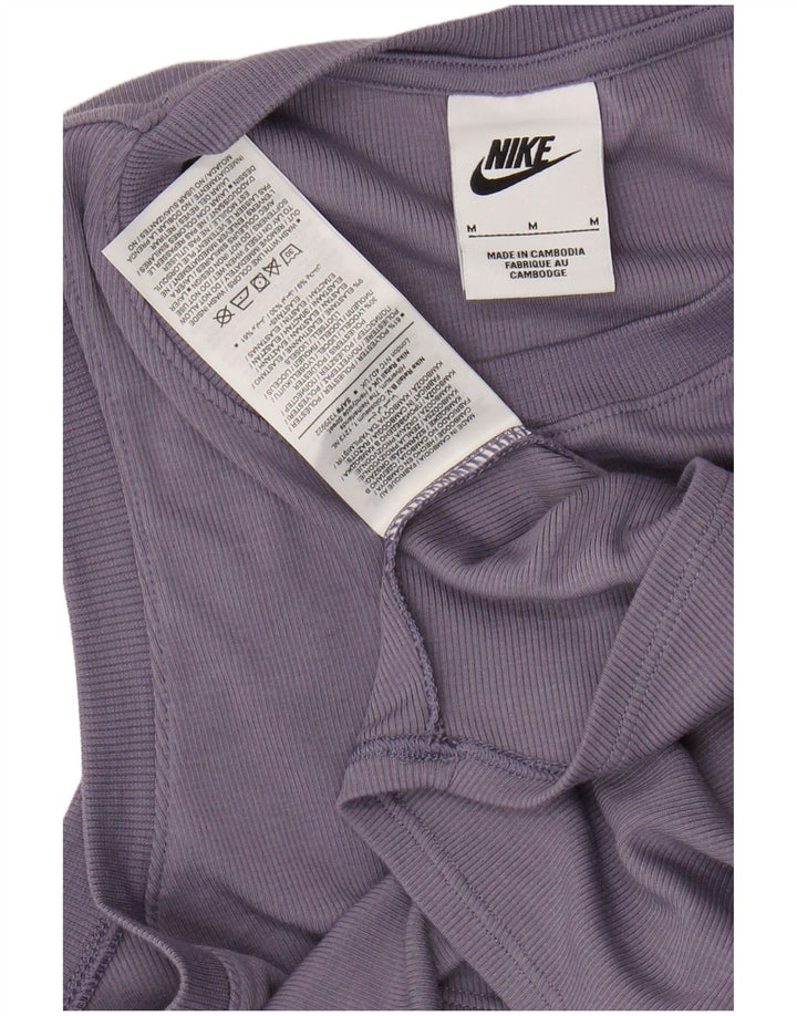 NIKE Top corto para mujer UK 12 Poliéster morado mediano