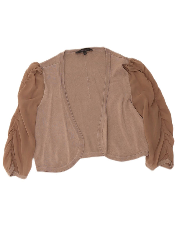 Coast Jersey Bolero de Manga 3/4 para Mujer UK 44 Marrón Medio Colorblock