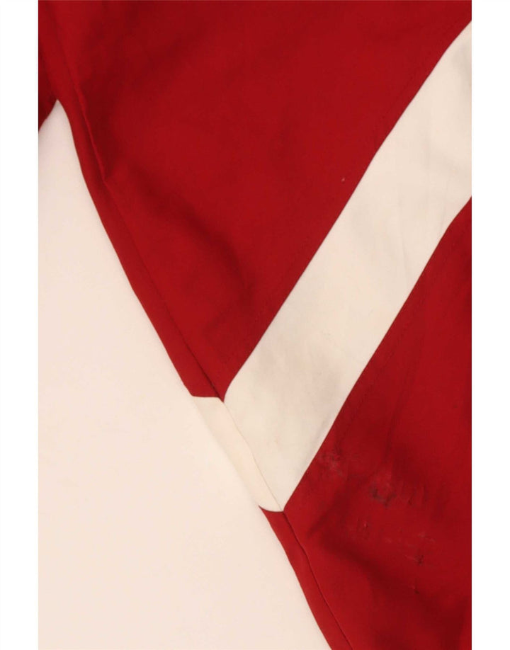 Vintage hombres patrón abstracto chándal top chaqueta grande poliéster rojo