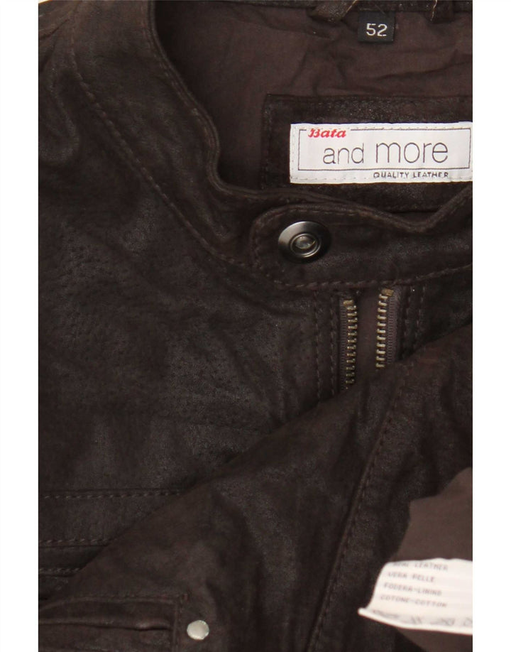 Bata and More Chaqueta motera de cuero para hombre IT 52 XL Marrón