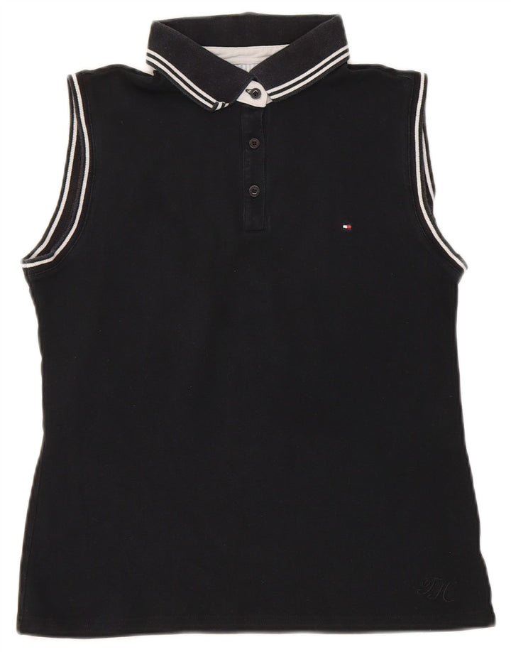 Tommy Hilfiger Polo sin mangas para mujer EU 40 Mediano Negro