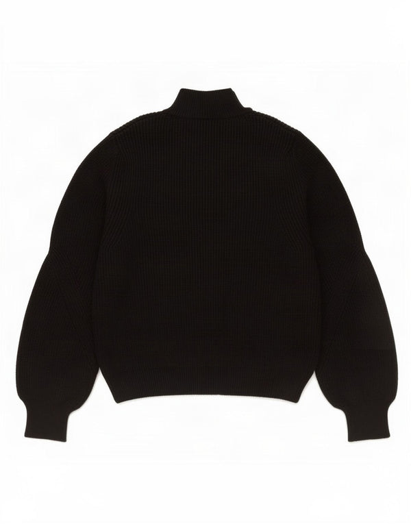 Zara Mujer Crop Turtle Neck Jumper Sweater UK 44 Large Viscosa Negra