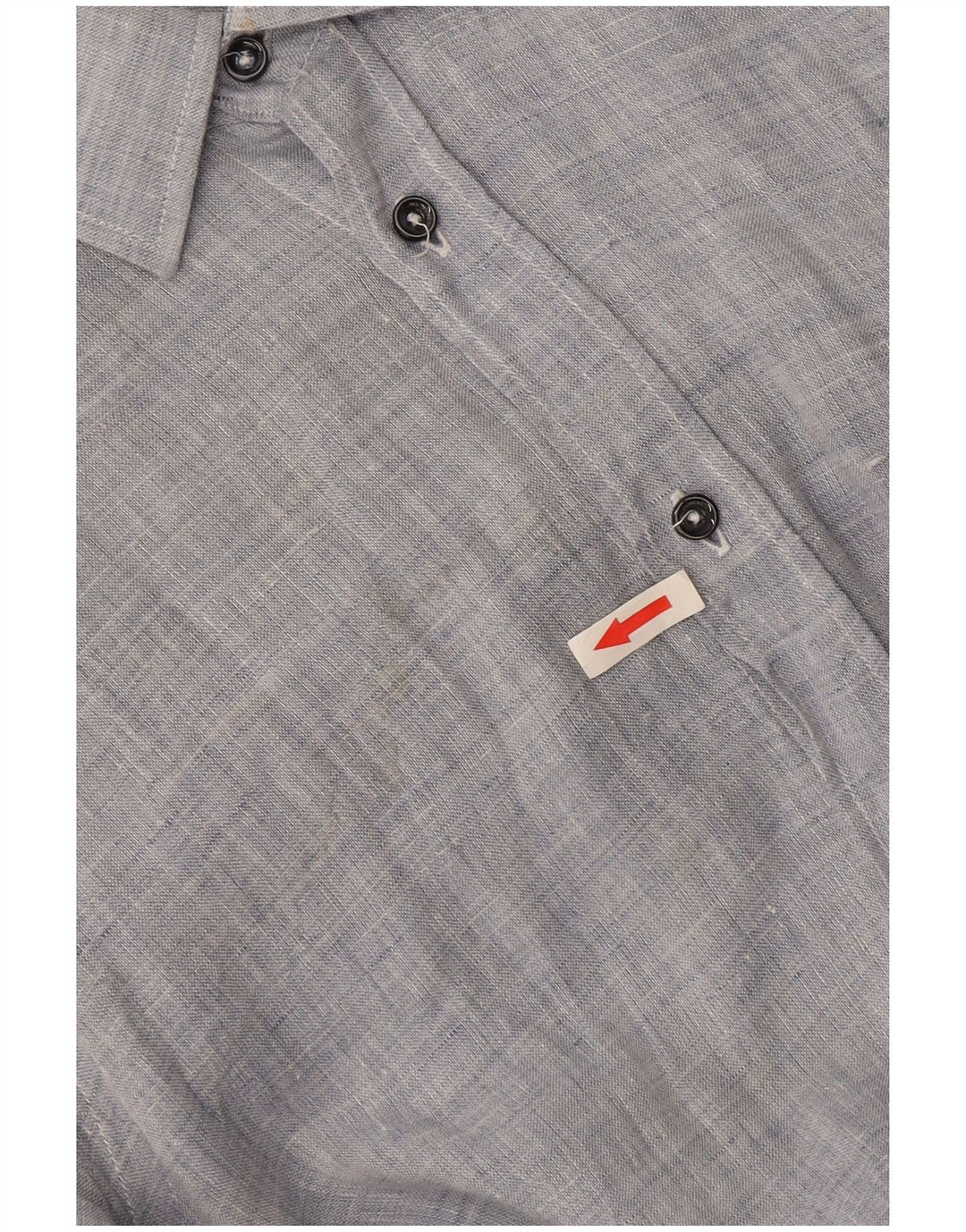 Camisa Trussardi Hombre Talla 39 Lino jaspeado azul medio