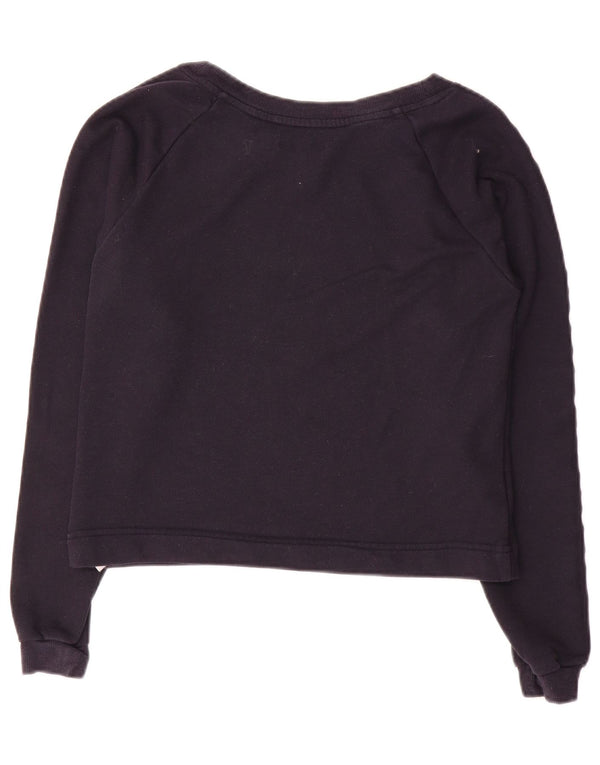Tommy Hilfiger Mujer Crop Graphic Sudadera Jumper UK 10 Small Azul Marino