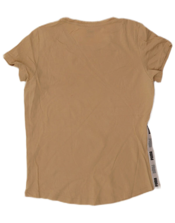 Puma Mujer Camiseta Gráfica Top UK 12 Medium Beige Colorblock