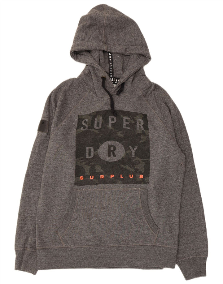 Superdry Jersey con capucha gráfica para hombre 2XL Poliéster gris