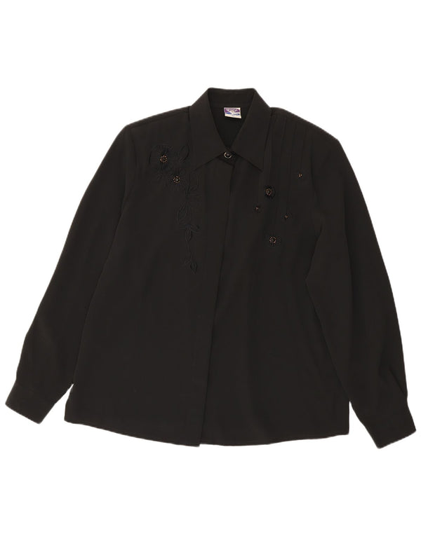 Blusa Camisa Mujer Yessica EU 44 XL Poliéster Floral Negro