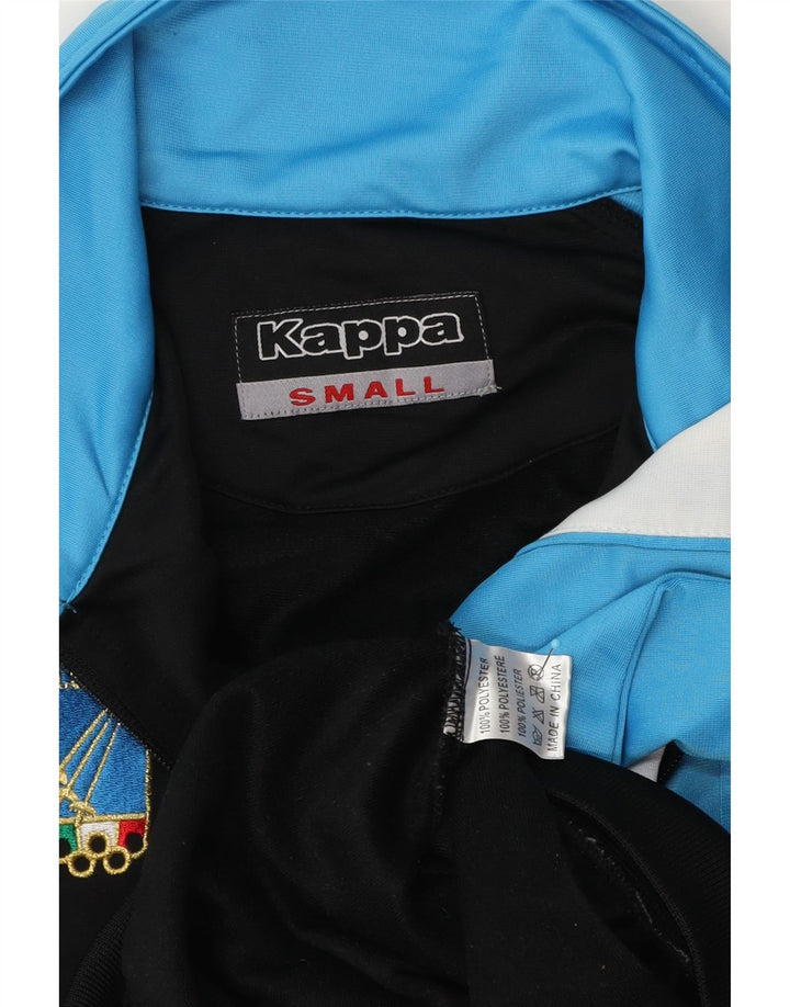 Kappa Mens Italia Chándal Top Chaqueta Pequeña Negro Colorblock Poliéster