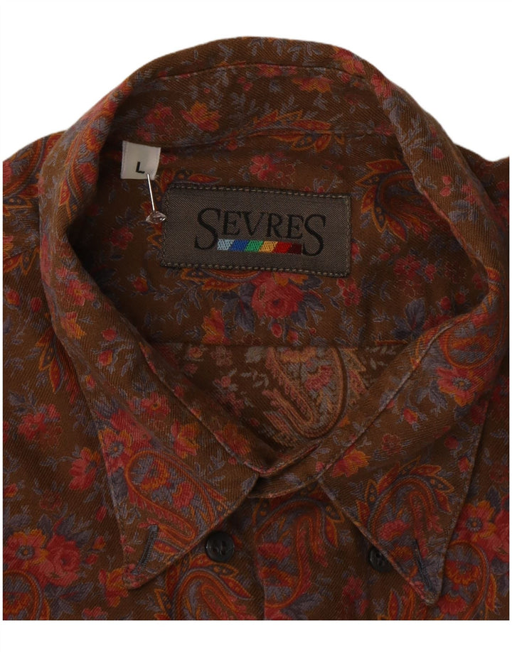 Camisa Sevres para hombre grande marrón Paisley