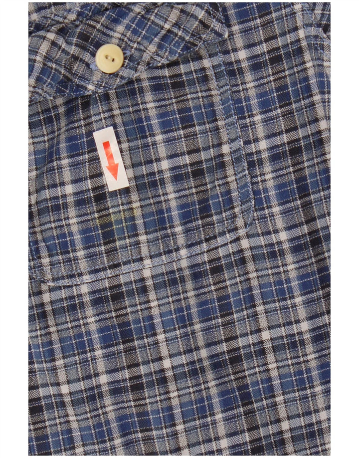 Camisa de franela de corte clásico de algodón a cuadros en azul medio de Fat Face