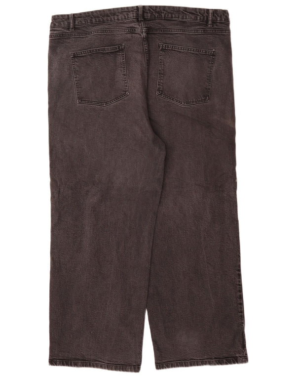 Marks & Spencer Vaqueros de pierna ancha y cintura alta para mujer UK 22 3XL W44 L29 Gris