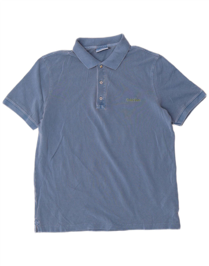 Polo Calvin Klein Hombre Algodón Azul Medio