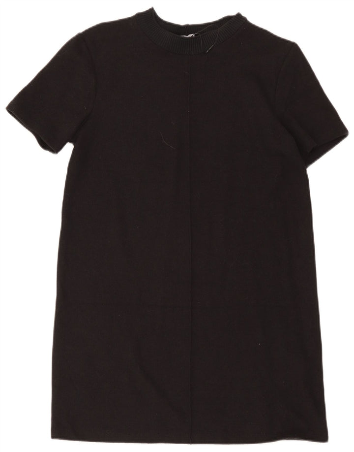 Zara Vestido recto para mujer UK 40 Mediano Algodón negro