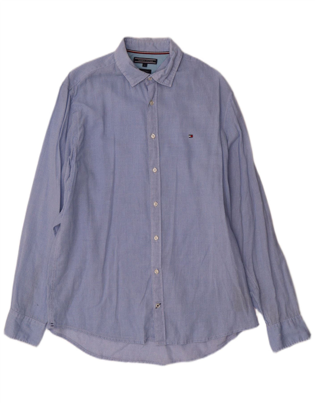 Camisa Tommy Hilfiger para hombre de algodón a cuadros azules grandes