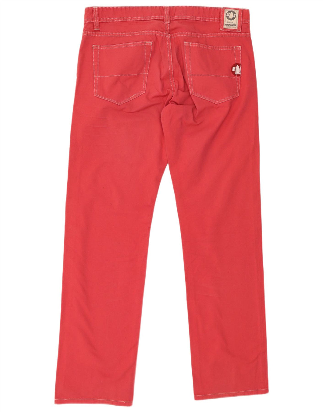 MURPHY & NYE Pantalones casuales rectos para hombre W34 L32 Algodón rojo