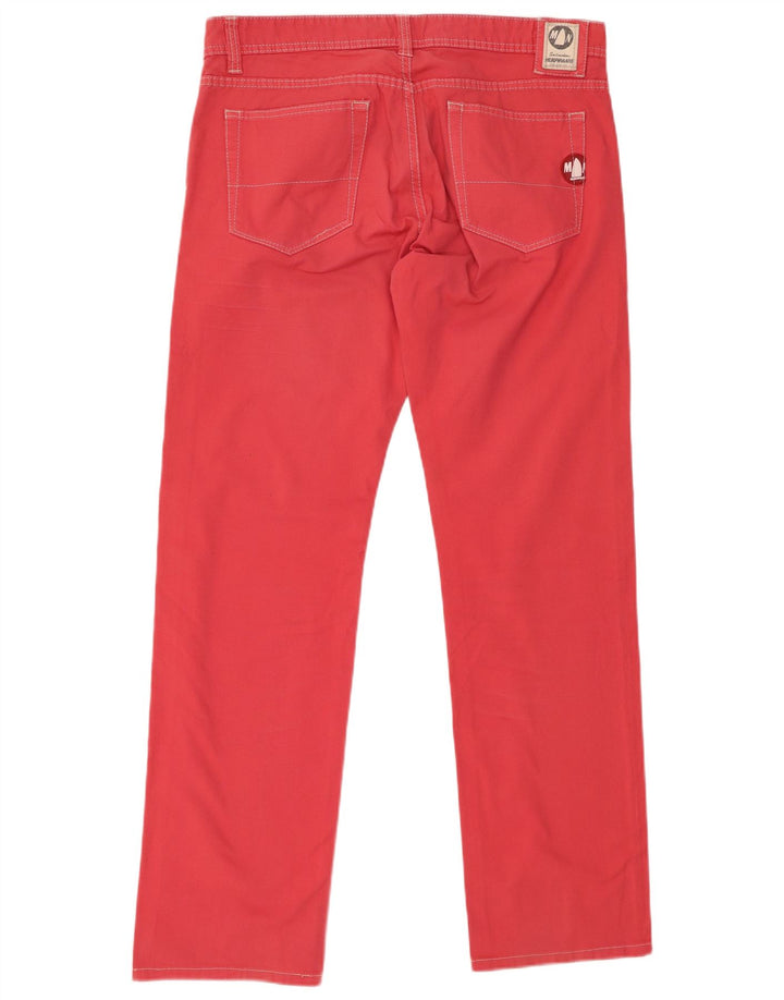 MURPHY & NYE Pantalones casuales rectos para hombre W34 L32 Algodón rojo