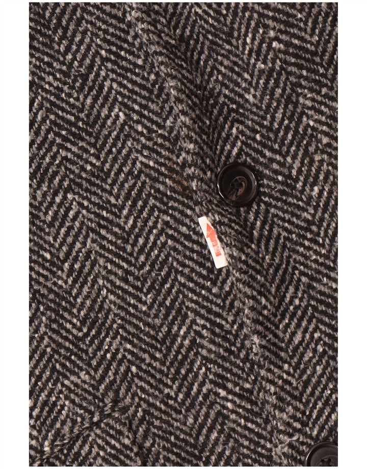 MARC O'POLO Abrigo para hombre IT 50 Lana en espiga gris grande