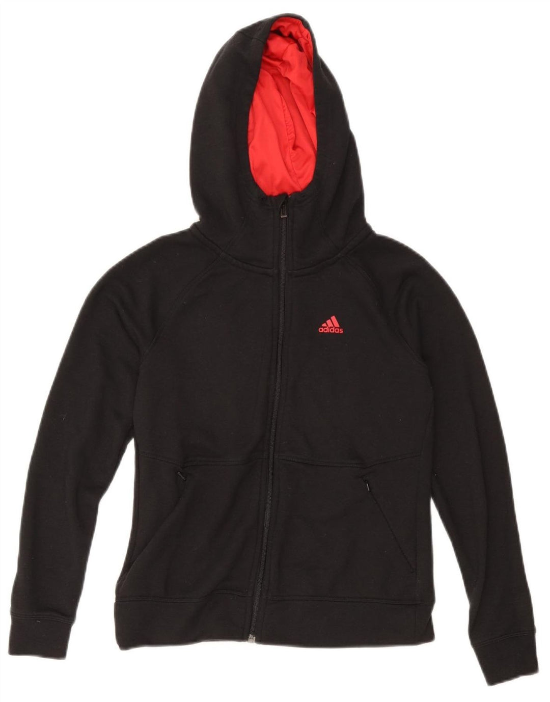 ADIDAS Climalite Zip Sudadera con capucha para mujer UK 4/6 XS Negro Poliéster
