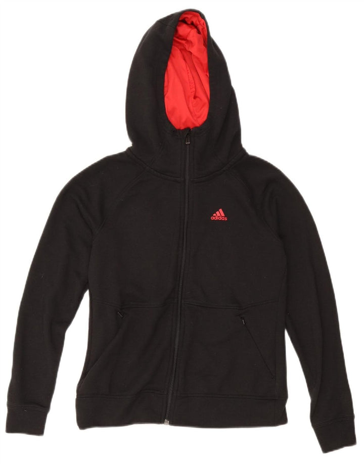 ADIDAS Climalite Zip Sudadera con capucha para mujer UK 4/6 XS Negro Poliéster