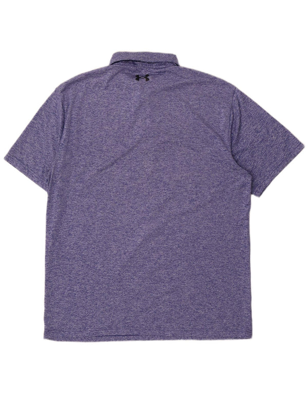 Under Armour Polo para hombre con rayas azules grandes