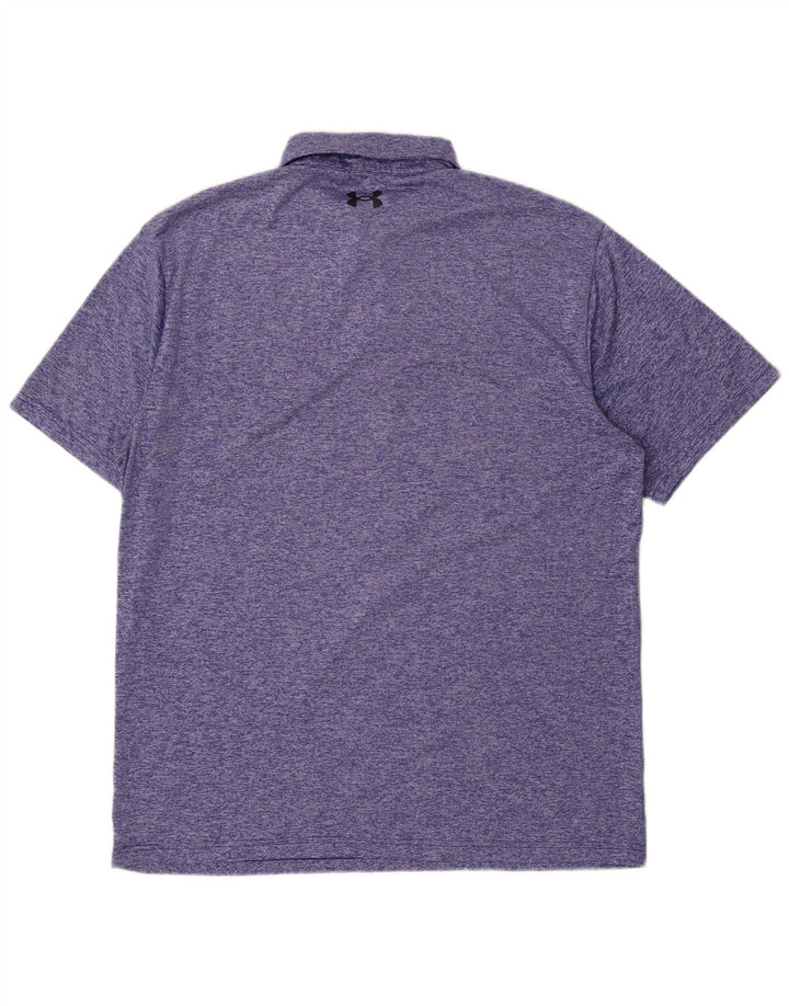 Under Armour Polo para hombre con rayas azules grandes