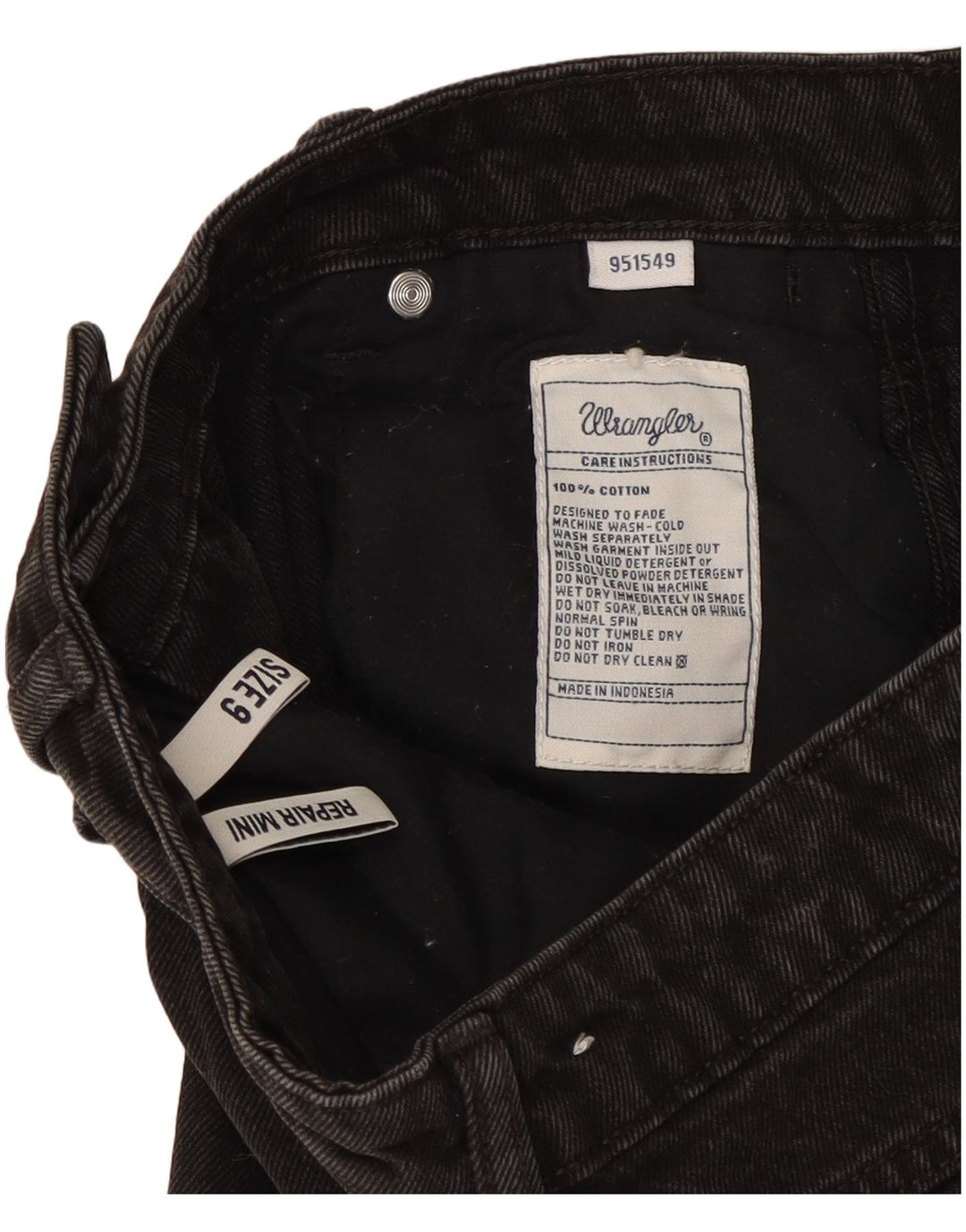 Wrangler Minifalda vaquera para mujer US 9 Mediana W27 Algodón negro