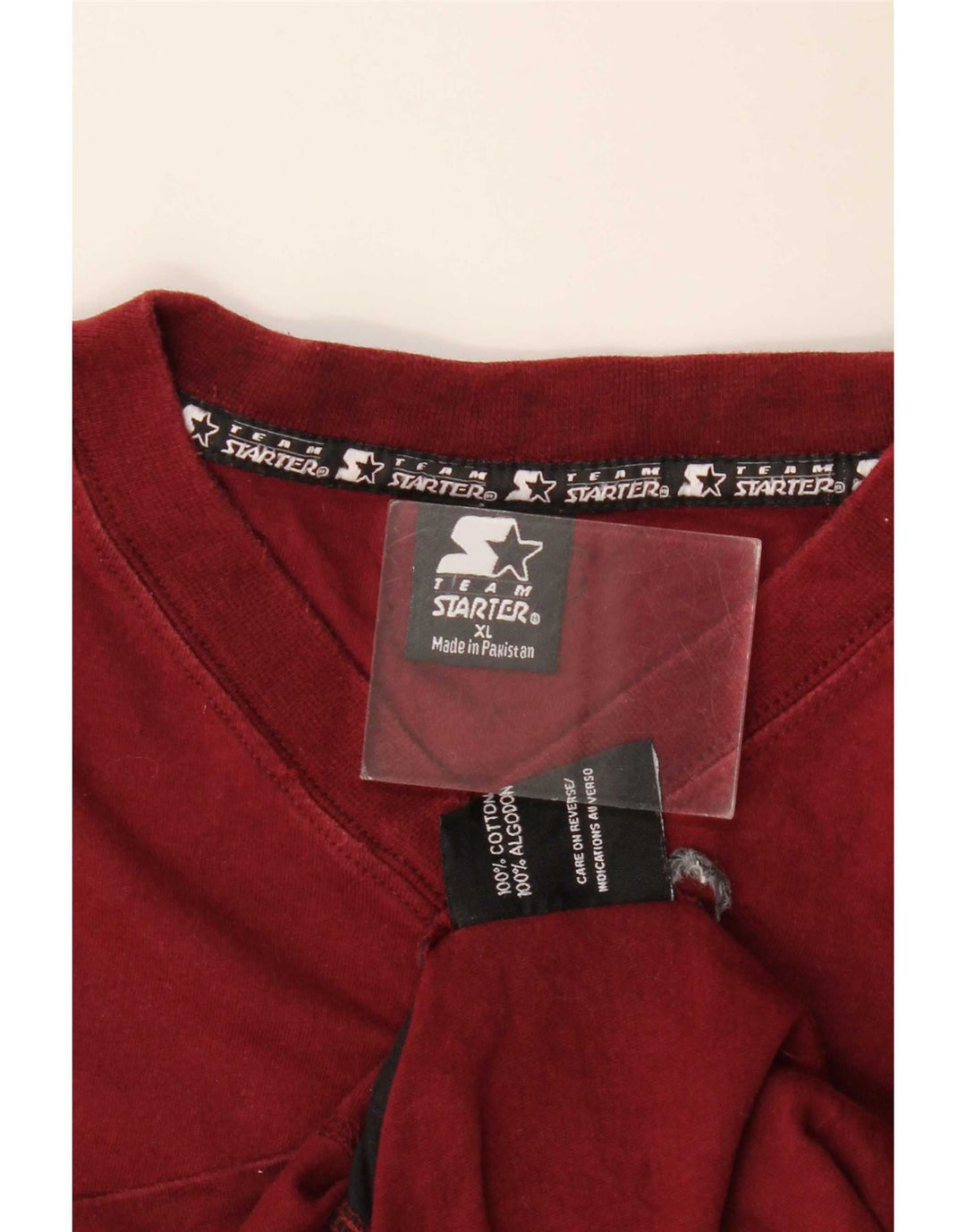 Starter Camiseta sin mangas para hombre XL Borgoña Algodón