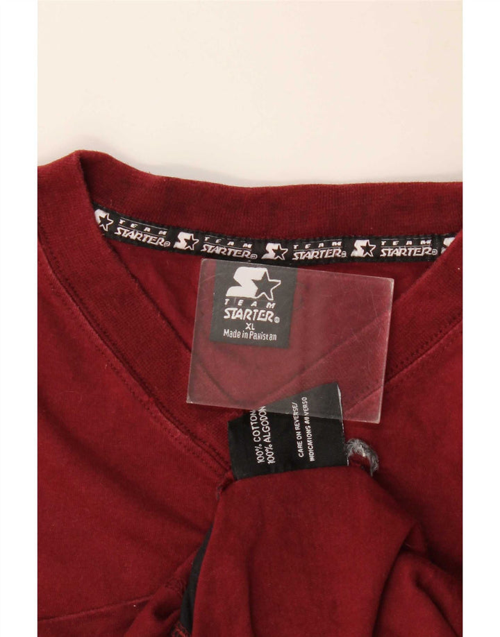 Starter Camiseta sin mangas para hombre XL Borgoña Algodón