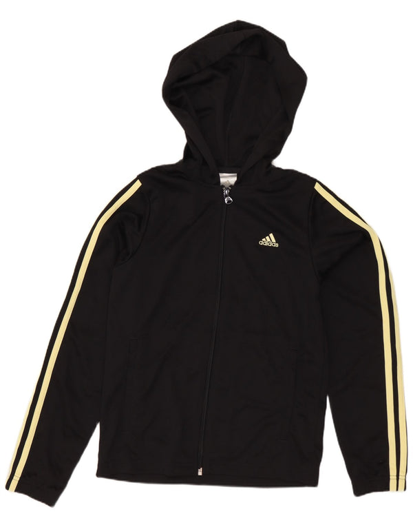 Adidas - Chaqueta con capucha para mujer, talla 8, poliéster, color negro