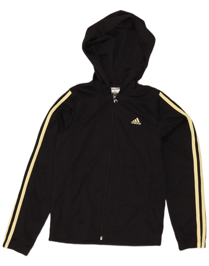Adidas - Chaqueta con capucha para mujer, talla 8, poliéster, color negro
