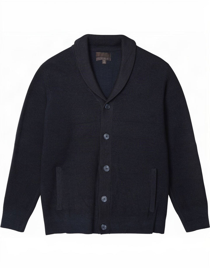 Marks & Spencer Suéter tipo cárdigan para hombre XL Poliéster azul marino