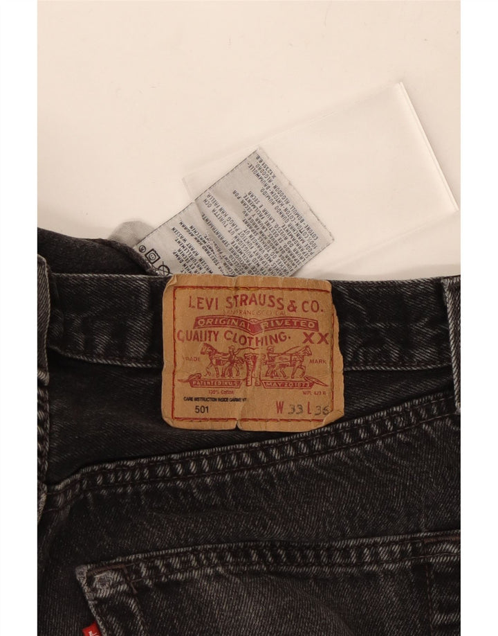 LEVI'S Jeans rectos 501 para hombre W33 L31 Algodón gris