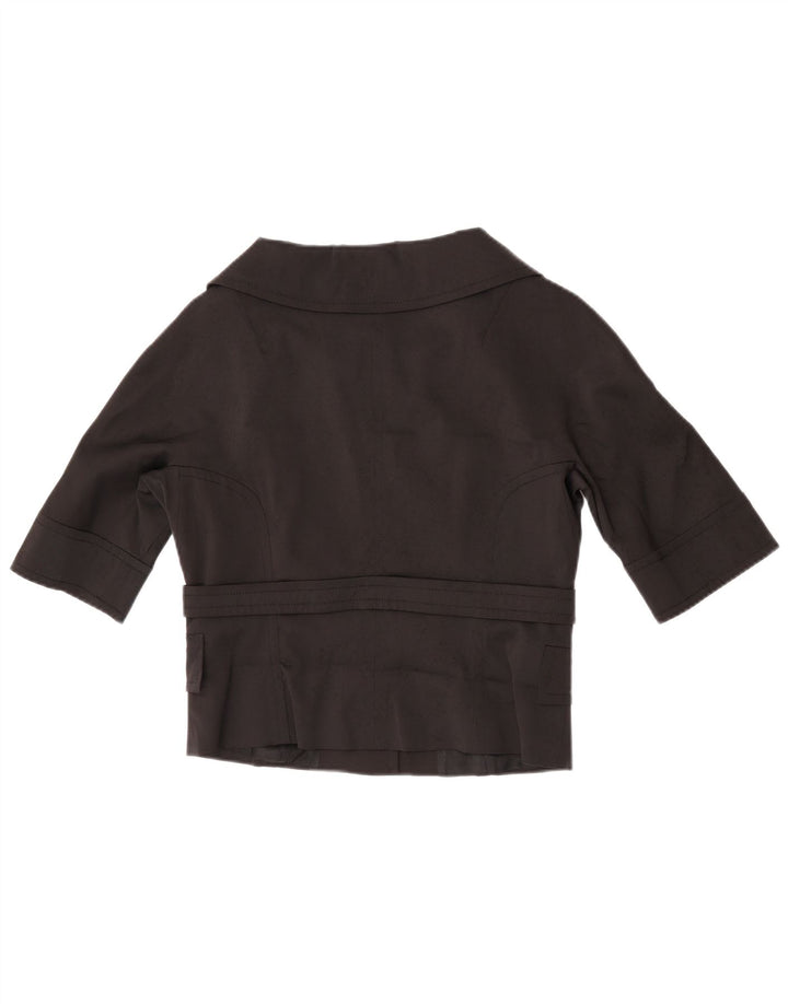 Zara Chaqueta Bolero de 3 Botones y Manga 3/4 para Mujer UK 40 Grande Algodón Negro
