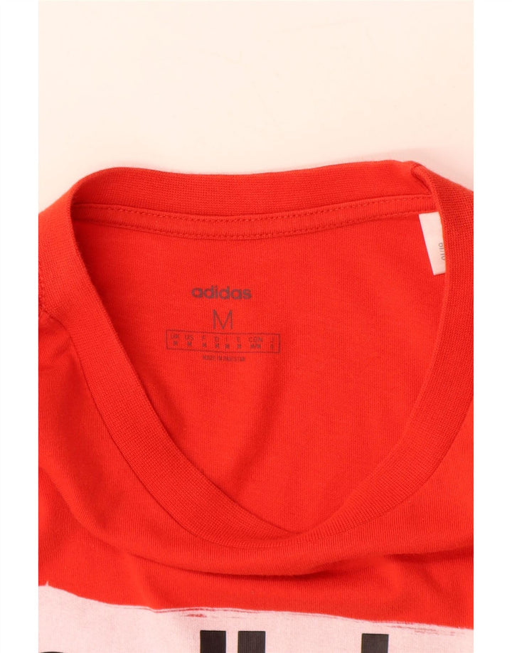 ADIDAS Camiseta gráfica para hombre Top Algodón rojo medio