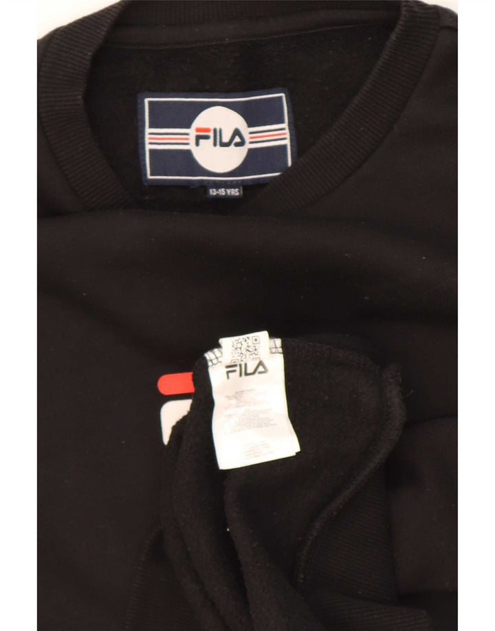 Fila Boys Graphic Sudadera Jumper 13-14 Años Negro Poliéster