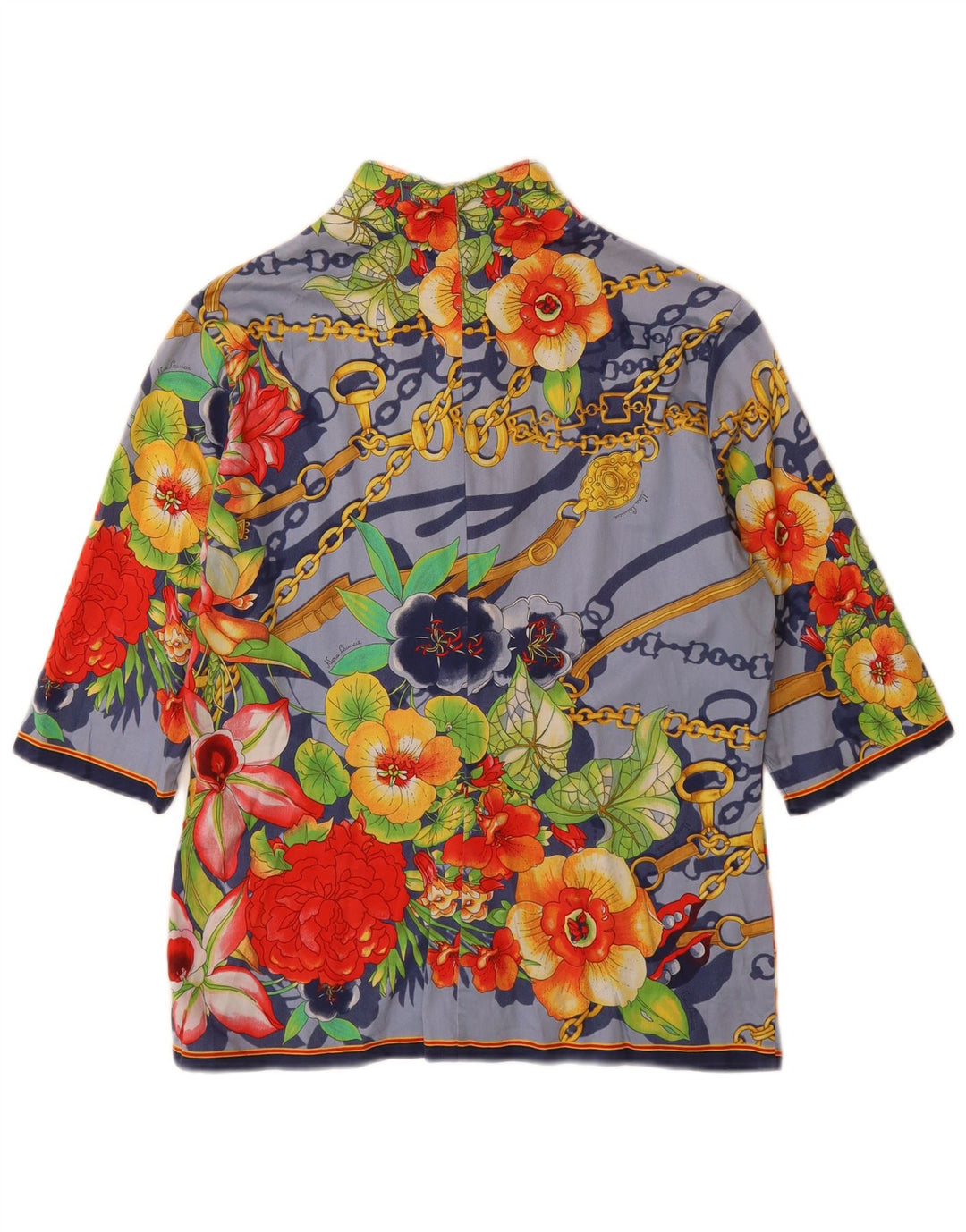 NARACAMICIE Blusa gráfica de manga 3/4 para mujer UK 46 Grande Azul Floral