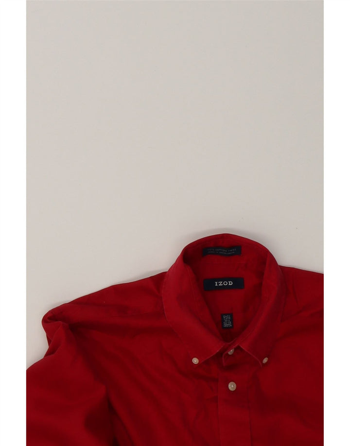 IZOD Mens Shirt Size 15 1/2 Medium Red Vintage Izod and Second-Hand Izod from Messina Hembry 