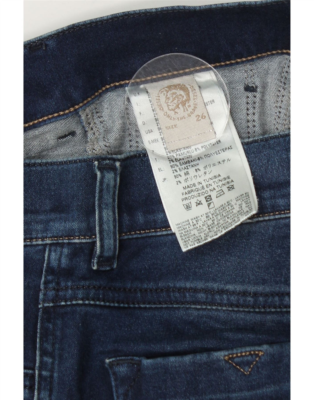 Vaqueros Pitillo Mujer Diesel W26 L33 Algodón Azul