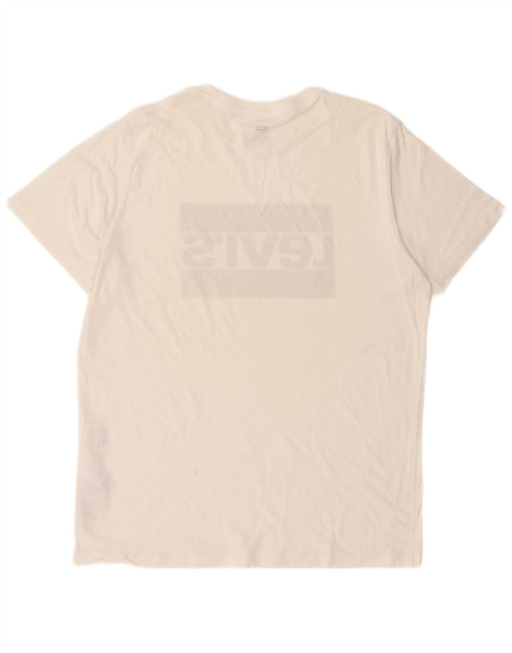 LEVI'S Camiseta gráfica para hombre Top grande de algodón blanco