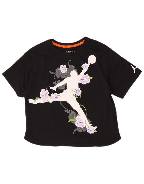 Jordan Camiseta gráfica para niña 13-14 años XL Algodón floral negro