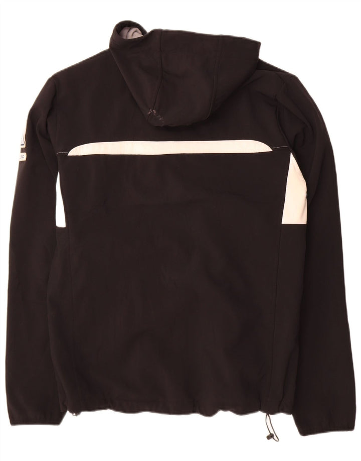 CMP Chaqueta cortavientos con capucha para hombre UK 40 Large Poliéster con bloques de color negro