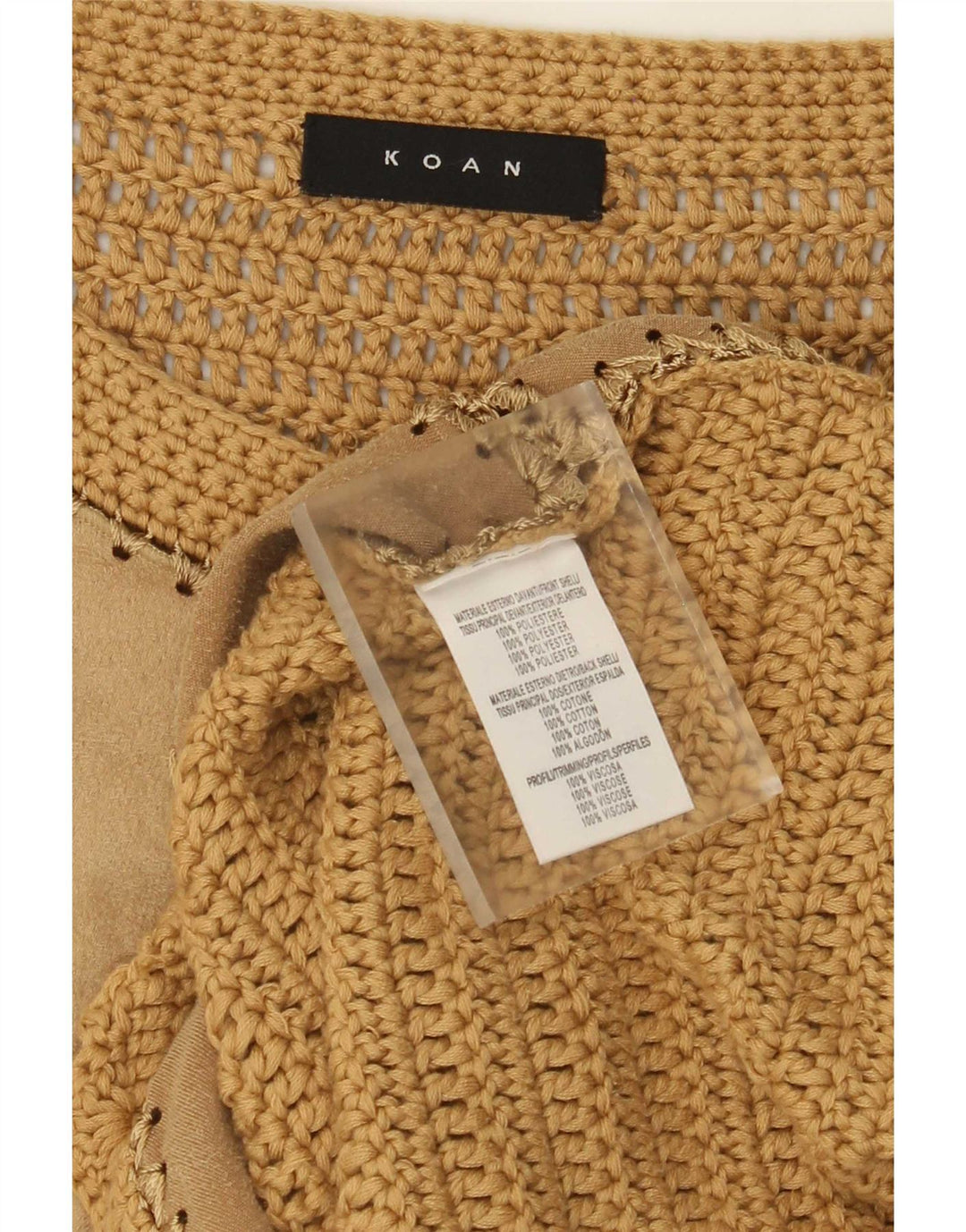 Koan - Cárdigan para mujer, talla 40, poliéster, color marrón medio