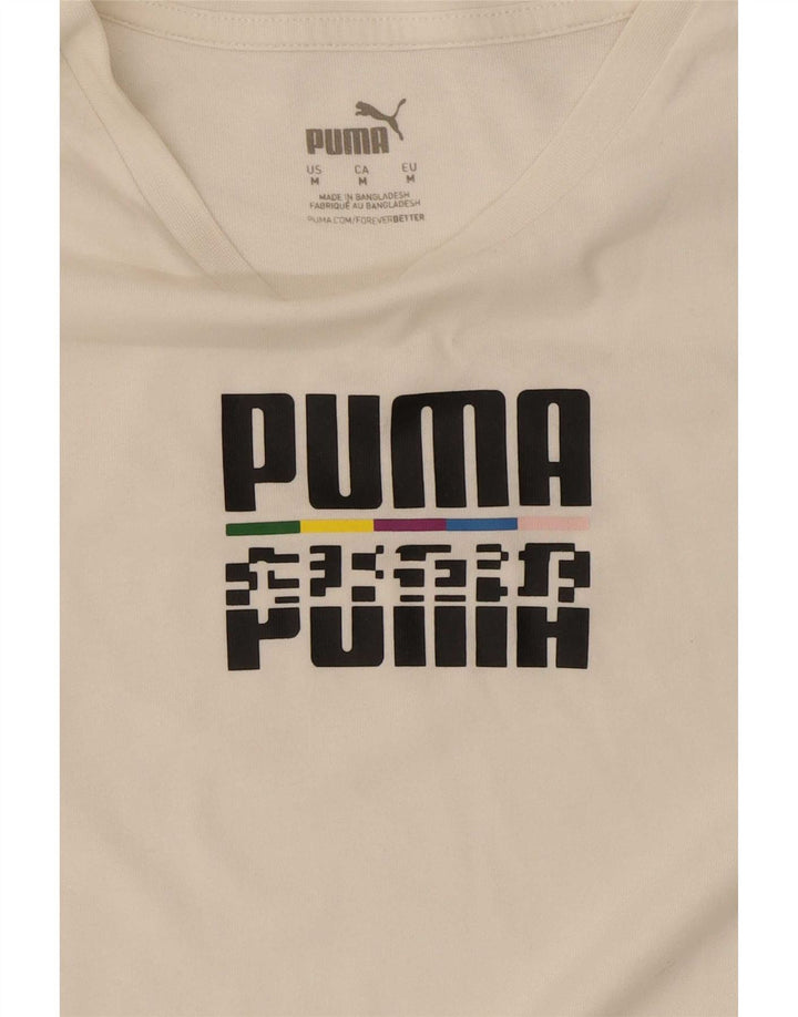 Puma Hombre Camiseta Gráfica Top Medium Blanco