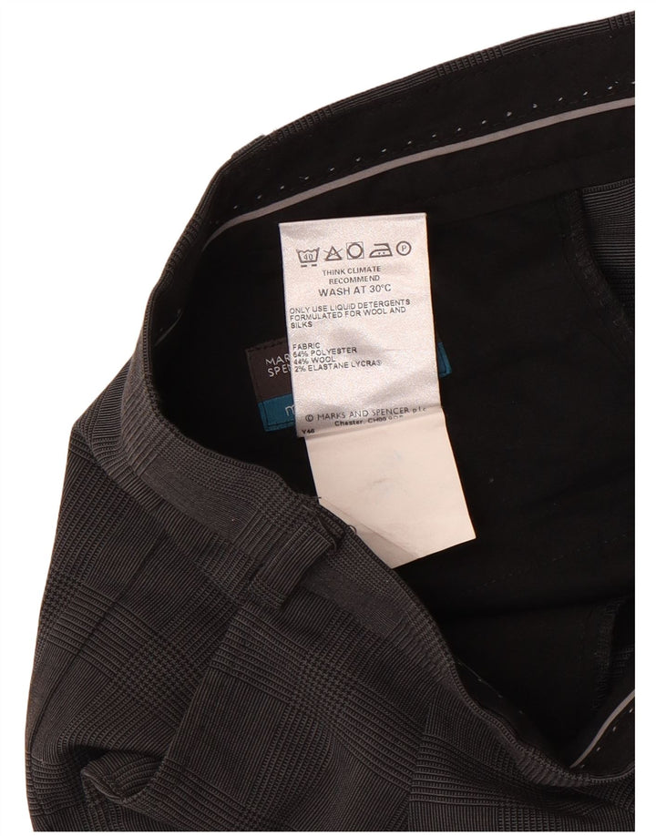 Marks & Spencer Pantalones de traje cortos a medida para hombre W42 L26 Azul marino