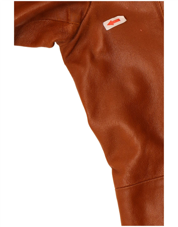 Vintage hombres chaqueta de cuero Reino Unido 36 pequeño marrón