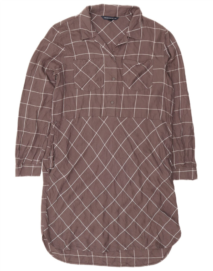 Vestido recto de manga larga para mujer de French Connection UK 40 Small Grey Check
